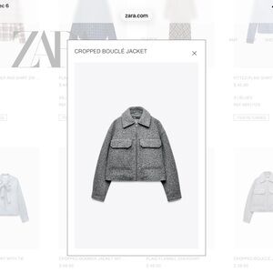 Zara Silver Bouclé Suit Jacket